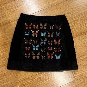 Topshop black butterfly mini skirt